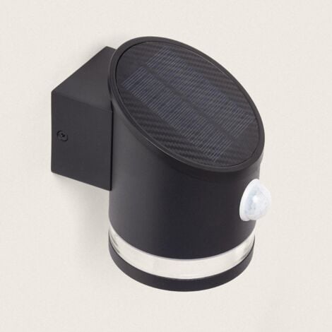 Applique Murale Extérieure Solaire LED Aluminium avec Détecteur de Mouvement Eddan Noir