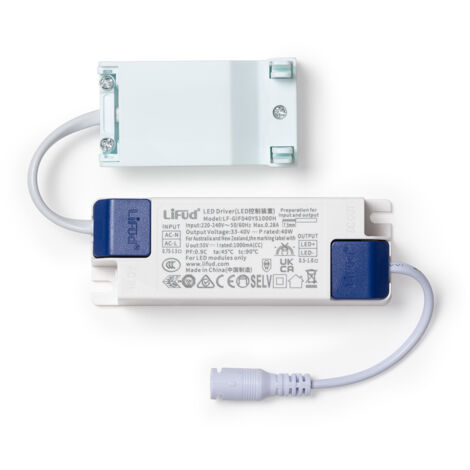 Ledkia – Driver LIFUD 40W 220-240V – Sortie 33-40V 1000mA – Boîtier de connexion rapide – Éclairage sans scintillement - LF-GIF040YS1000H