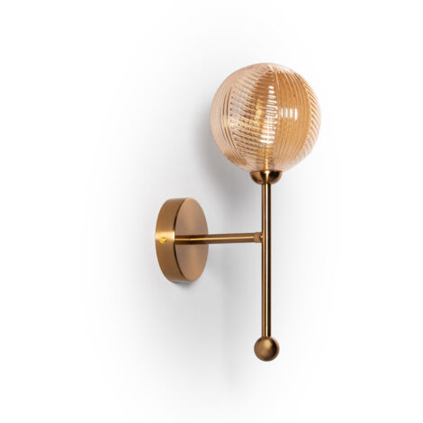 Lampe Murale Métal et Verre Abbie Ambre