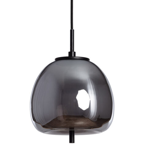 Suspension Métal et Verre Adina Gris Fumée (1/5)