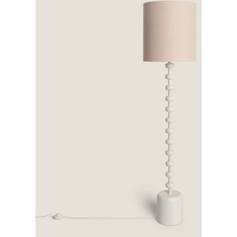 Lampadaire Métal et Lin Aimahar Blanc Gardénia
