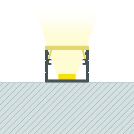 Profilé Aluminium en Saillie 2m pour Ruban LED jusqu'à 8 mm Noir 2 m Semi-transparent