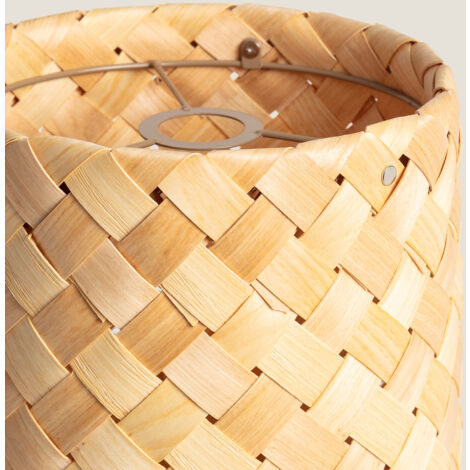 Abat-jour En Forme De Tambour Pour Plafond De Table, Couvercle De Lumière En Bambou, 11.8x11.8x8 Pouces