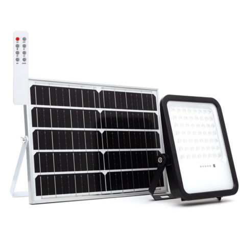 Projecteur Solaire Extérieur LED Nurda 20W 2100 lm IP65 avec Télécommande 6500K Blanc froid (1/5)