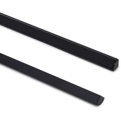 Profilé Aluminium Angle Capot Circulaire 2 m pour Rubans LED jusqu'à 5 mm Noir 2 m Noir translucide