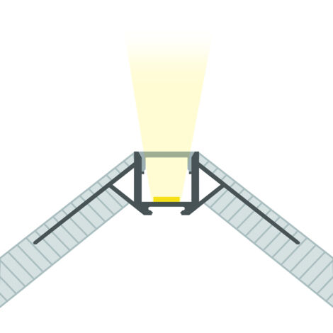Profilé Aluminium Intégration Plâtre/Placo avec Capot Continu pour Angle Arista pour Ruban LED jusqu'à 9 mm Blanc 2 m Blanc translucide (1/5)