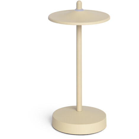Lampe à Poser LED Portable Extérieure Métal avec Batterie Rechargeable Milevani Beige