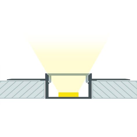 Ledkia – Profilé aluminium pour ruban LED jusqu'à 15 mm – Longueur 2 m – Aluminium anodisé pour dissipation thermique – Installation discrète