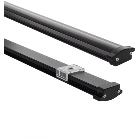 Profilé Aluminium Étanche IP65 Encastré 2 m pour Rubans LED jusqu'à 8 mm Noir 2 m Noir translucide