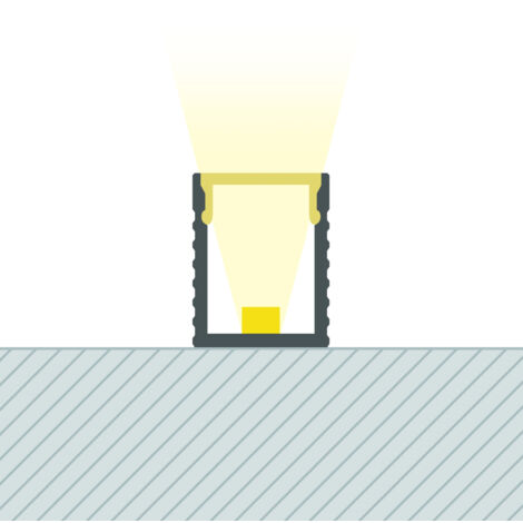 Profilé Aluminium en Saillie Mini avec Capot Continu pour Ruban LED jusqu'à 6 mm Aluminium 2 m Blanc translucide