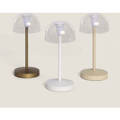 Lampe à Poser LED Portable Extérieur Métal avec Batterie Rechargeable Lendora Blanc