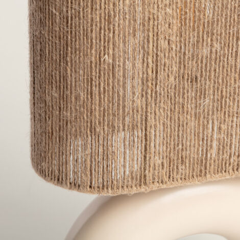 Lampe à Poser Céramique et Corde Naturelle Callie Blanc cassé