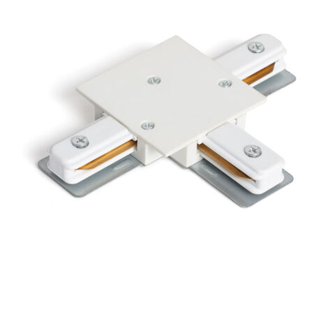 Connecteur Type T pour Rail Monophasé Borgia Encastré Aluminium Blanc (1/3)