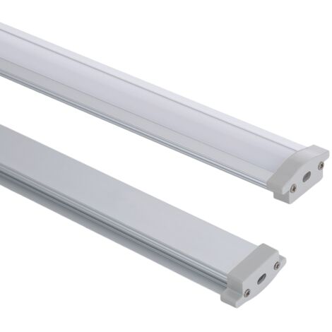 Profilé Aluminium Étanche IP65 Encastré 2 m pour Rubans LED jusqu'à 8 mm Aluminium 2 m Semi-transparent