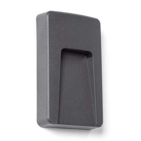 Balise Extérieure LED 3W Saillie Murale Rectangulaire Nilsa 4000K Anthracite Blanc neutre (1/5)