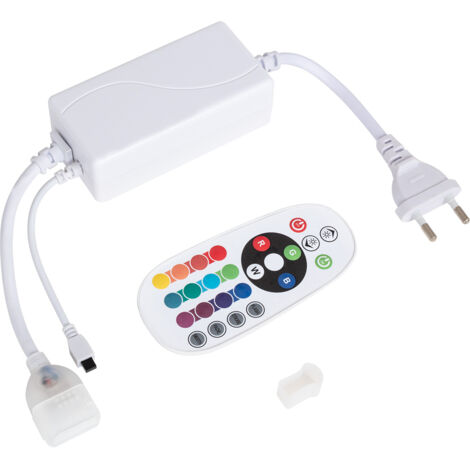 Contrôleur pour Ruban LED Néon Dimmable 220V RGB SFLEX8 avec Contrôleur IR RGB (1/2)