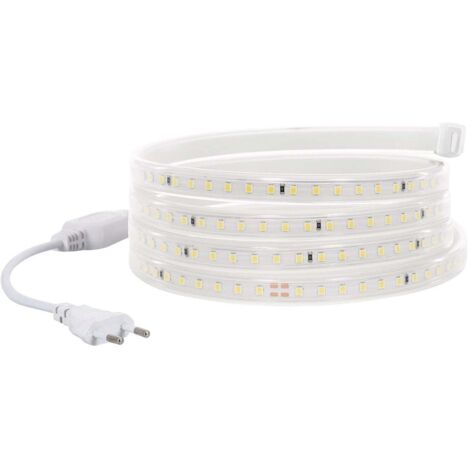 Ruban LED Dimmable 220V SMD 120 LED/m Couleur 8.5W/m Largeur 12mm Coupe 20cm IP65 Sur mesure 4000K Blanc neutre 2 m