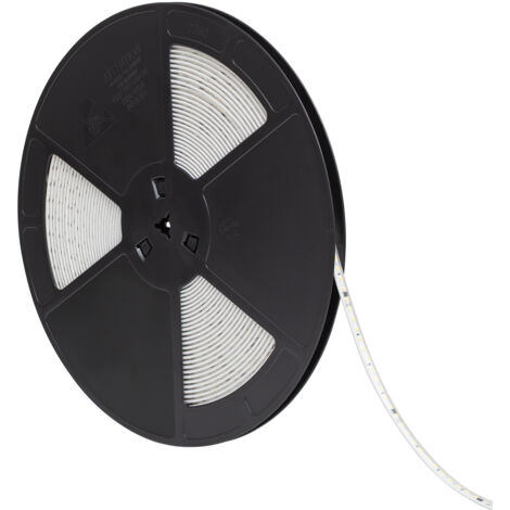 Ruban LED Dimmable 220V SMD Auto-Redressement 120 LED/m BOBINE 20m 8,5W/m 750lm/m Largeur 10mm Coupe 10cm IP65 2700K Blanc chaud