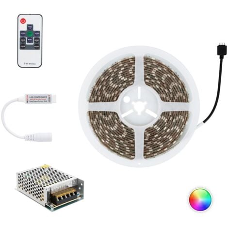 Kit Ruban LED 60LED/m 5m IP65 RGB avec Télécommande, Contrôleur et