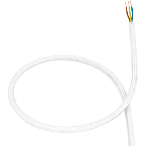 Câble électrique pour guirlande en tessu Blanc
