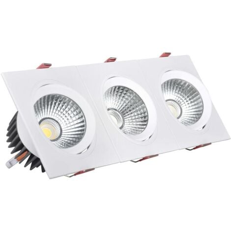 main image of "Spot LED Downlight Rectangulaire Triple New Madison 30W Coupe 315x95 mm Blanc Neutre 4000K - 4500K - Blanc Neutre 4000K - 4500K "