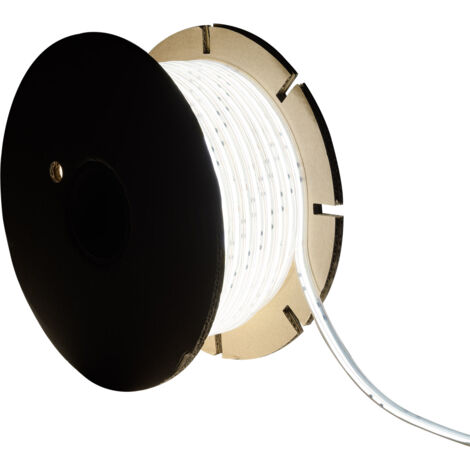 Ruban LED Dimmable 220V COB Auto-Redressement 320 LED/m BOBINE 50m 14W/m 1120lm/m SILICONE FLEX Largeur 10mm Coupe 25cm IP65 5000K Blanc froid (1/2)