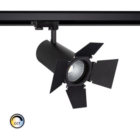 Spot LED New d Angelo 40W Noir CCT CRI90 Cinéma LIFUD pour Rail Triphasé 3 Allumages