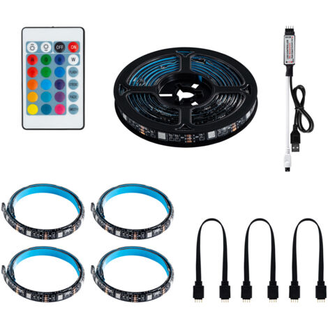 Ruban LED RGB 3 Mètres Avec Télécommande IR Et Alimentation USB - Multicolore