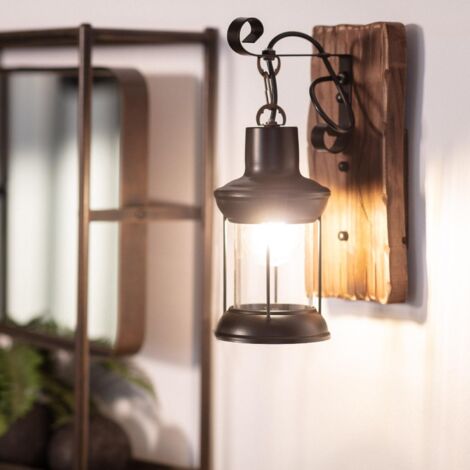 Lampe Murale Bois et Métal Fanala Noir