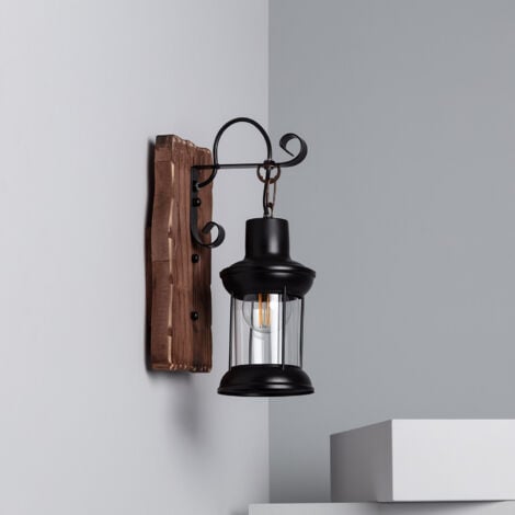 Lampe Murale Bois et Métal Fanala Noir