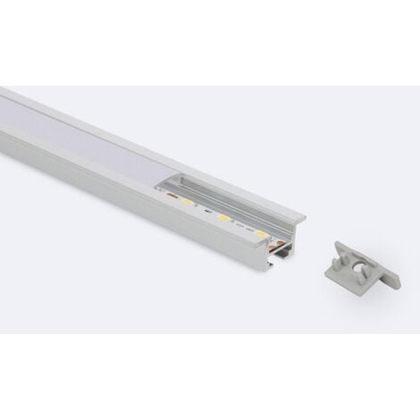KIT profilé LED aluminium DEEP NOIR de 1m avec diffuseur blanc