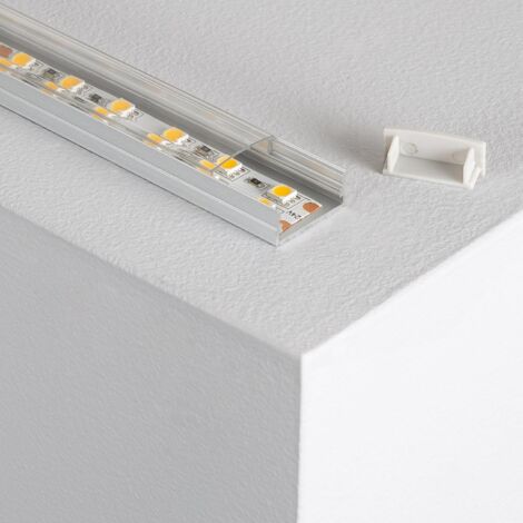 Profilé LED d'angle gris de 1m spécial bandeau LED flexible