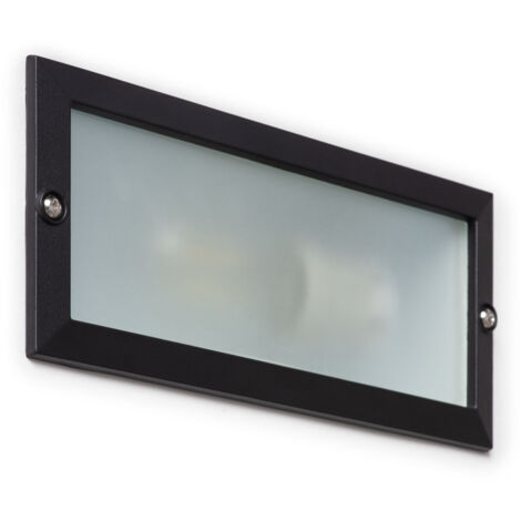 Balise Murale Extérieure Encastrable en Aluminium pour Ampoules E27 Noir