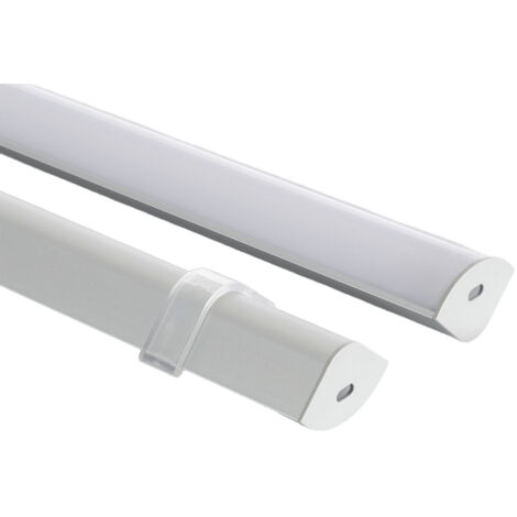 Profilé Aluminium Angle Capot Rond 2m Pour Ruban LED Jusqu'à 5mm - Blanc Translucide