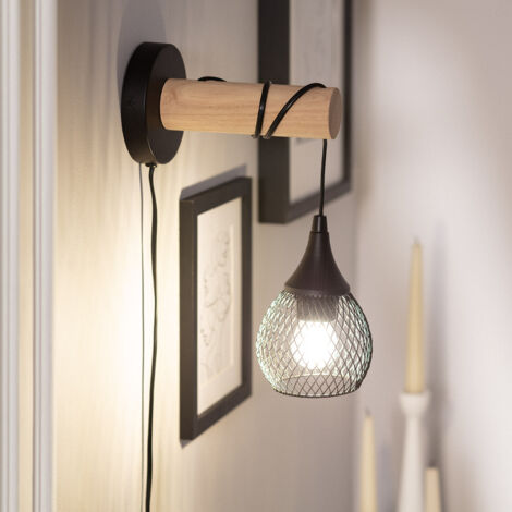 Lampe Murale Bois et Métal Monah Noir