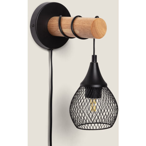Lampe Murale Bois et Métal Monah Noir