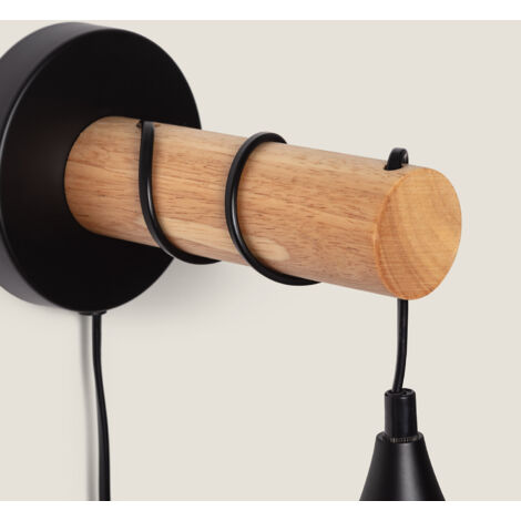 Lampe Murale Bois et Métal Monah Noir