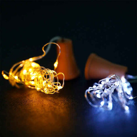 Guirlande LED Extérieure Solaire Fil de Fer pour Bouteille 3000K Blanc chaud (1/5)