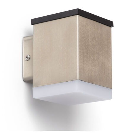 Applique Murale Extérieure Solaire LED en Acier Inoxydable Jafaro 3000K Blanc chaud (1/5)