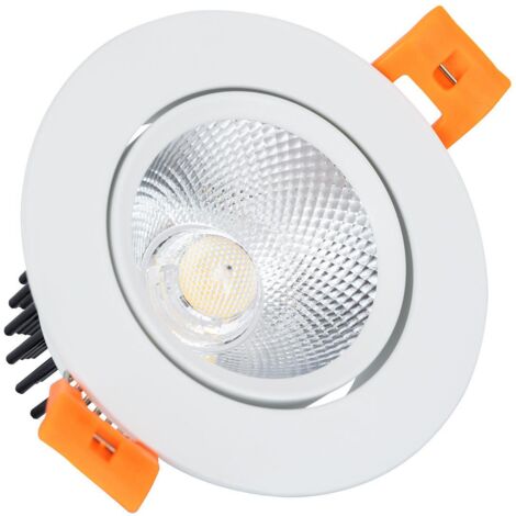 Spot LED plat 5W perçage 60 mm inclinable carré blanc ou noir dimmable