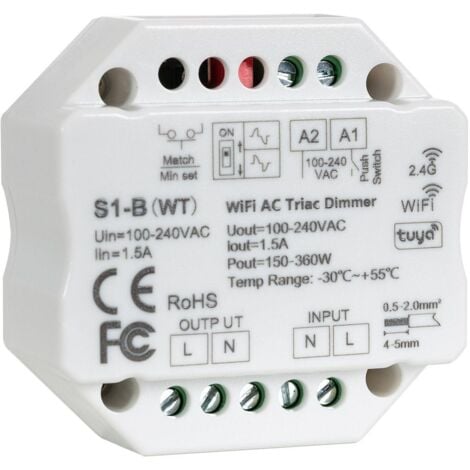 Interrupteur poussoirs blanc connecté Wifi ou Zigbee compatible