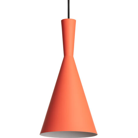 Ledkia – Suspension métal conique Lennon en aluminium – Câble réglable 1,20 m – Ampoule E27 – Finition vintage années 60 pour espaces variés