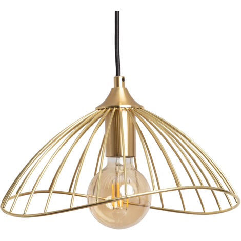 Ledkia – Suspension métal Kibanda Alfarb doré – Dimensions 1685x280x300mm – Ampoule E27 – Protection IP20 – Câble de suspension réglable