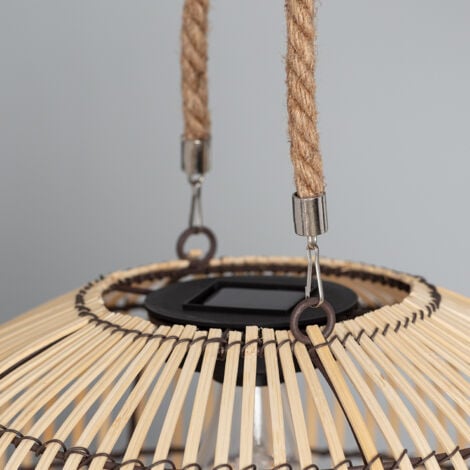 Lampe à Poser LED Extérieure Solaire Rotin Sirpur Naturel