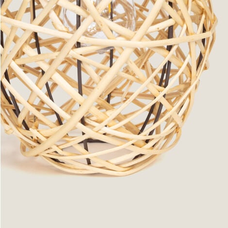 Lampe à Poser LED Extérieure Solaire Rotin Baihar  Naturel
