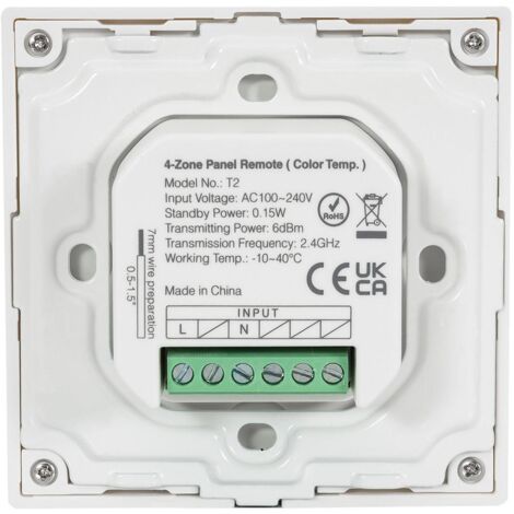 Télécommande Tactile RF Pour Lumières LED - 230V - Contrôle RV + CCT - Smart Panel