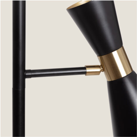 Lampadaire Métal 2 Spots Jigger Noir- Doré
