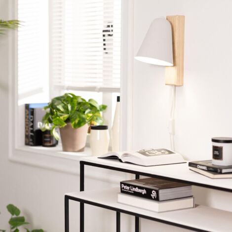 Lampe Murale Bois et Métal Mysen Blanc