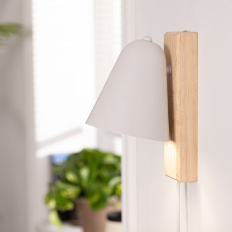 Lampe Murale Bois et Métal Mysen Blanc