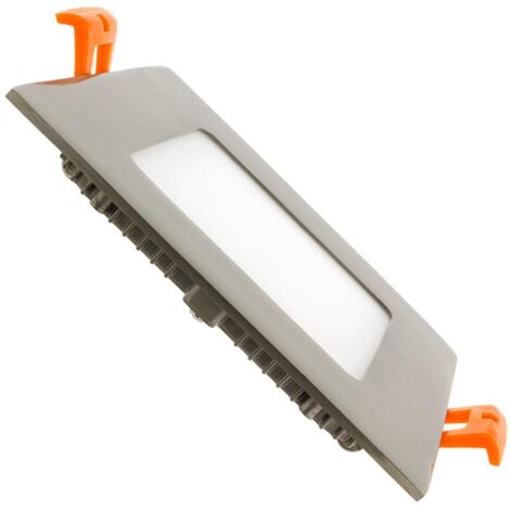 Dalle LED 6W Carrée Extra-Plate Coupe 105x105 mm Argentée 6000K Blanc froid (1/5)